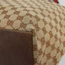 GUCCI GG Canvas Web Sherry Line Tote Bag Beige Red Green 131231 Auth 180154-10