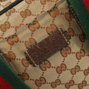 GUCCI GG Canvas Web Sherry Line Tote Bag Beige Red Green 131231 Auth 180154-14