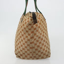 GUCCI GG Canvas Web Sherry Line Tote Bag Beige Red Green 131231 Auth 180154-5