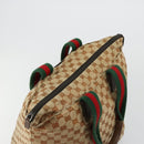 GUCCI GG Canvas Web Sherry Line Tote Bag Beige Red Green 131231 Auth 180154-6