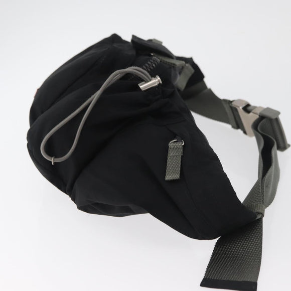 PRADA Sport Gürteltasche Nylon Schwarz Silber Auth 180159A
