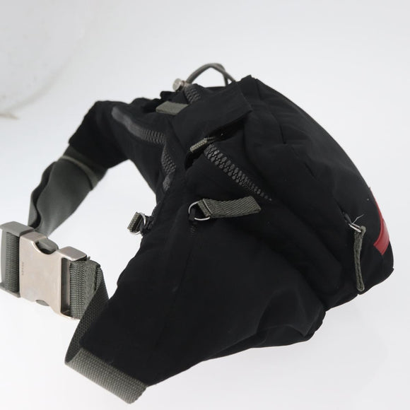 PRADA Sport Gürteltasche Nylon Schwarz Silber Auth 180159A