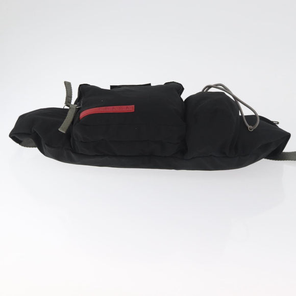 PRADA Sport Gürteltasche Nylon Schwarz Silber Auth 180159A