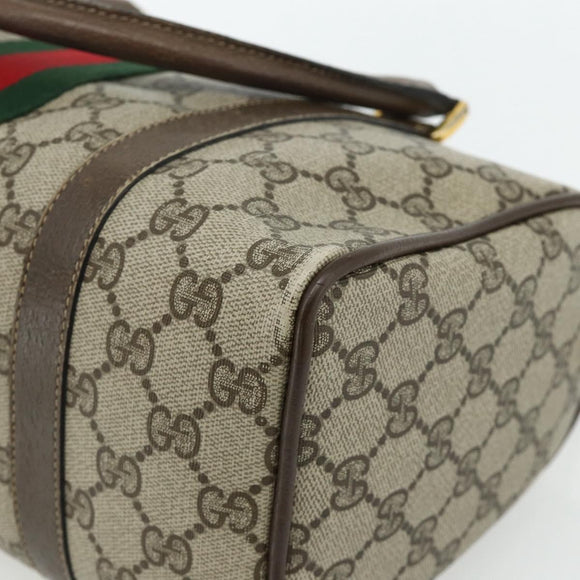 GUCCI GG Supreme Web Sherry Line Hand Bag PVC Beige Gold 39 02 006 Auth 180161