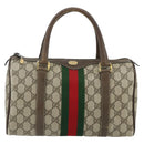 GUCCI GG Supreme Web Sherry Line Hand Bag PVC Beige Gold 39 02 006 Auth 180161-2