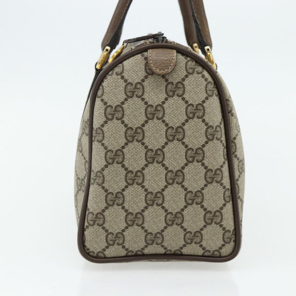 GUCCI GG Supreme Web Sherry Line Hand Bag PVC Beige Gold 39 02 006 Auth 180161