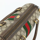 GUCCI GG Supreme Web Sherry Line Hand Bag PVC Beige Gold 39 02 006 Auth 180161-6