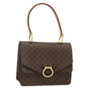 CELINE Macadam Canvas Hand Bag PVC Leather Brown Gold Auth 180162-1