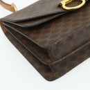 CELINE Macadam Canvas Hand Bag PVC Leather Brown Gold Auth 180162-11