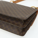 CELINE Macadam Canvas Hand Bag PVC Leather Brown Gold Auth 180162-12
