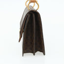 CELINE Macadam Canvas Hand Bag PVC Leather Brown Gold Auth 180162-5