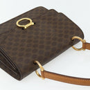 CELINE Macadam Canvas Hand Bag PVC Leather Brown Gold Auth 180162-6