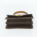 CELINE Macadam Canvas Hand Bag PVC Leather Brown Gold Auth 180162-9