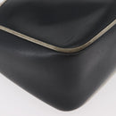 CELINE Shoulder Bag Leather Black Gold Auth 180163-8