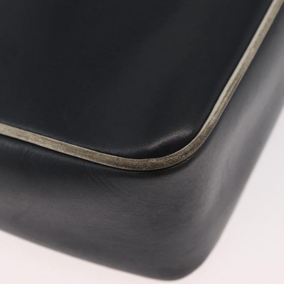 CELINE Shoulder Bag Leather Black Gold Auth 180163