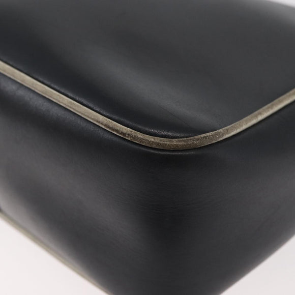 CELINE Shoulder Bag Leather Black Gold Auth 180163
