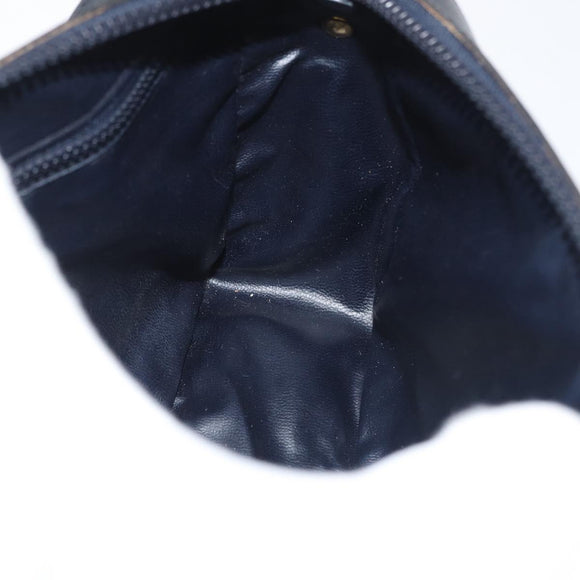CELINE Shoulder Bag Leather Black Gold Auth 180163