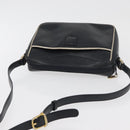 CELINE Shoulder Bag Leather Black Gold Auth 180163-6