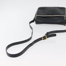 CELINE Shoulder Bag Leather Black Gold Auth 180163-7