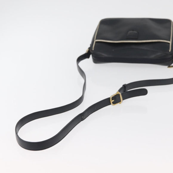 CELINE Shoulder Bag Leather Black Gold Auth 180163