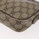 GUCCI GG Supreme Shoulder Bag PVC Beige Gold Auth 180164-14