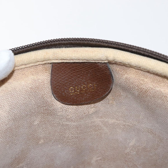 GUCCI GG Supreme Shoulder Bag PVC Beige Gold Auth 180164