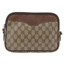 GUCCI GG Supreme Shoulder Bag PVC Beige Gold Auth 180164-13
