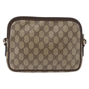 GUCCI GG Supreme Shoulder Bag PVC Beige Gold Auth 180164-2