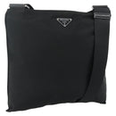 PRADA Shoulder Bag Nylon Black Silver Auth 180168-1