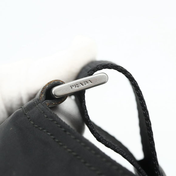 PRADA Shoulder Bag Nylon Black Silver Auth 180168