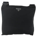 PRADA Shoulder Bag Nylon Black Silver Auth 180168-2
