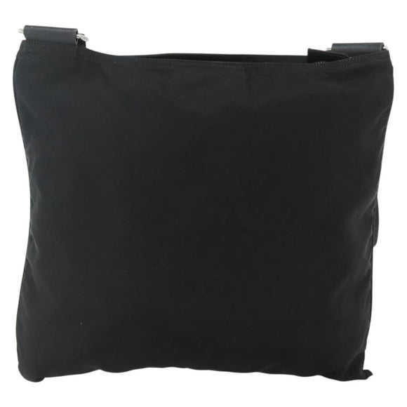 PRADA Shoulder Bag Nylon Black Silver Auth 180168
