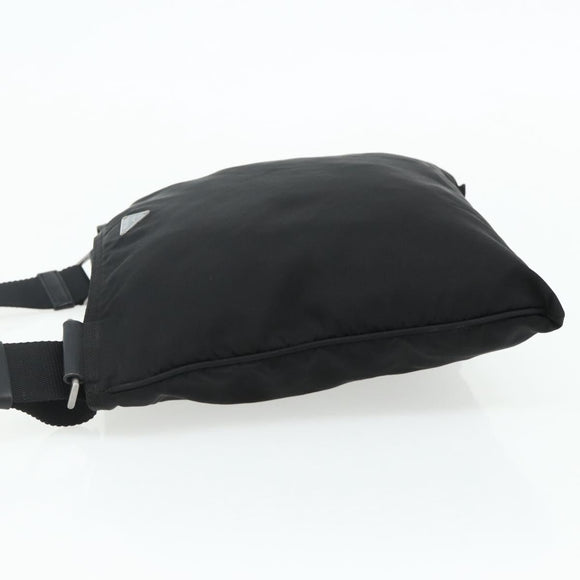 PRADA Shoulder Bag Nylon Black Silver Auth 180168