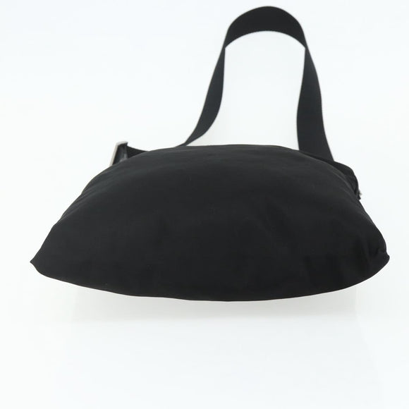 PRADA Shoulder Bag Nylon Black Silver Auth 180168