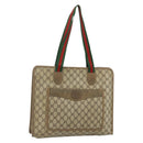 GUCCI GG Supreme Web Sherry Line Tote Bag PVC Beige Red 89 02 997 Auth 180169-1