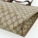 GUCCI GG Supreme Web Sherry Line Tote Bag PVC Beige Red 89 02 997 Auth 180169-12
