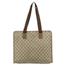 GUCCI GG Supreme Web Sherry Line Tote Bag PVC Beige Red 89 02 997 Auth 180169-3