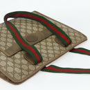 GUCCI GG Supreme Web Sherry Line Tote Bag PVC Beige Red 89 02 997 Auth 180169-6