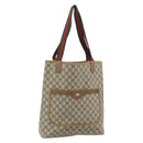 GUCCI GG Supreme Web Sherry Line Tote Bag PVC Beige Red 40 02 003 Auth 180170-1
