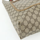 GUCCI GG Supreme Web Sherry Line Tote Bag PVC Beige Red 40 02 003 Auth 180170-14