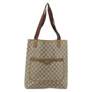 GUCCI GG Supreme Web Sherry Line Tote Bag PVC Beige Red 40 02 003 Auth 180170-13