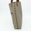 GUCCI GG Supreme Web Sherry Line Tote Bag PVC Beige Red 40 02 003 Auth 180170-4