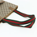 GUCCI GG Supreme Web Sherry Line Tote Bag PVC Beige Red 40 02 003 Auth 180170-7