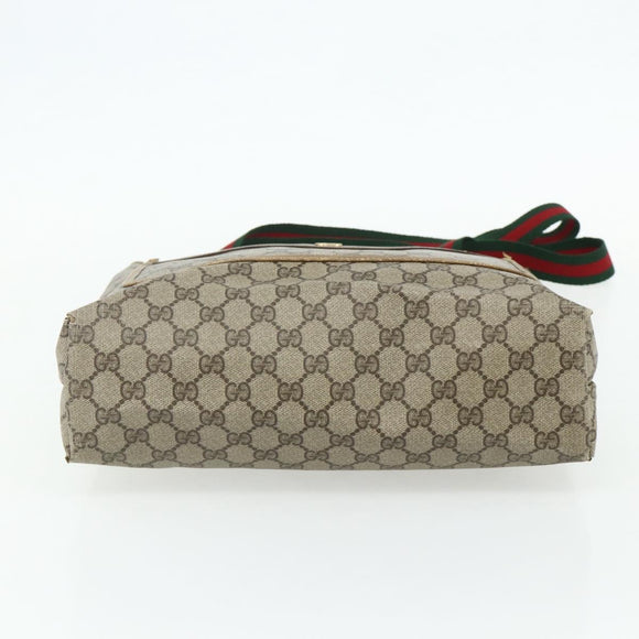 GUCCI GG Supreme Web Sherry Line Tote Bag PVC Beige Red 40 02 003 Auth 180170
