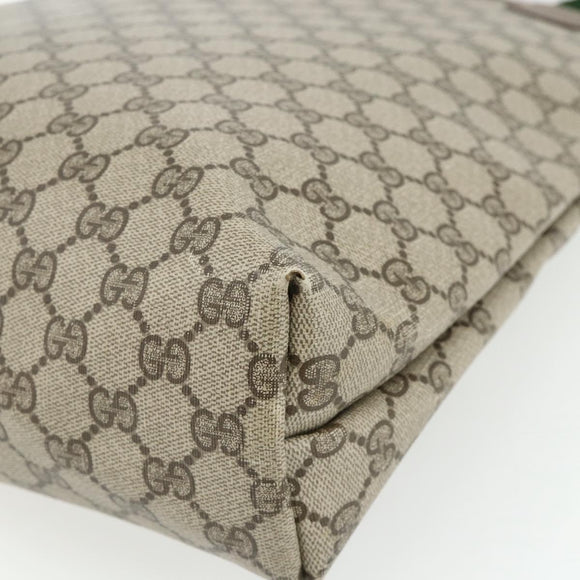 GUCCI GG Supreme Web Sherry Line Tragetasche PVC Beige Rot 3902003 Auth 180171