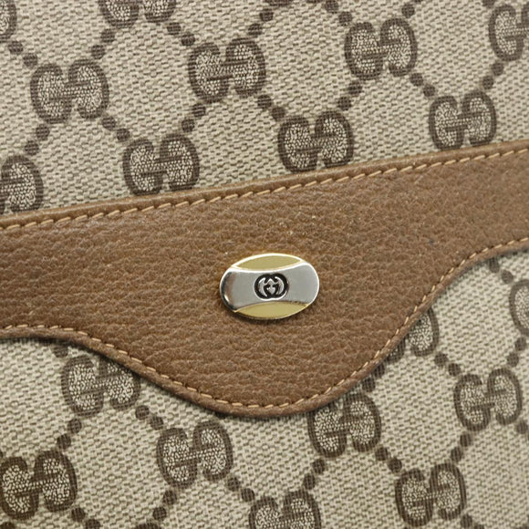 GUCCI GG Supreme Web Sherry Line Tragetasche PVC Beige Rot 3902003 Auth 180171