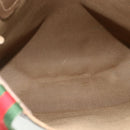 GUCCI GG Supreme Web Sherry Line Tragetasche PVC Beige Rot 3902003 Auth 180171-10
