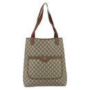 GUCCI GG Supreme Web Sherry Line Tragetasche PVC Beige Rot 3902003 Auth 180171-13