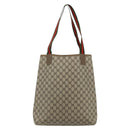 GUCCI GG Supreme Web Sherry Line Tragetasche PVC Beige Rot 3902003 Auth 180171-2
