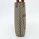 GUCCI GG Supreme Web Sherry Line Tragetasche PVC Beige Rot 3902003 Auth 180171-3